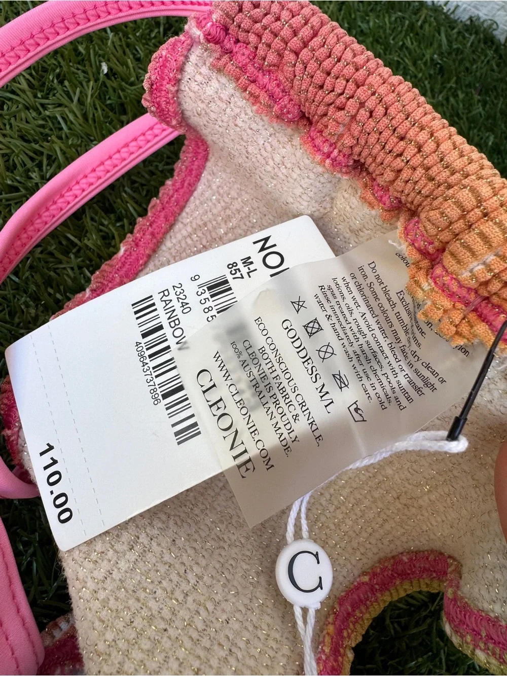 Cleonie Swim Rainbow Bells Bikini new with tags Retail $110 summer / vacation